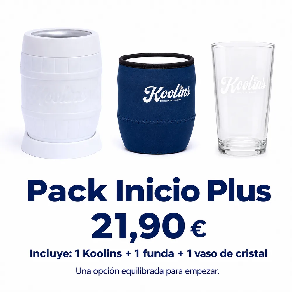 Pack Inicio Plus: 1 Koolins, 1 funda y 1 vaso de cristal